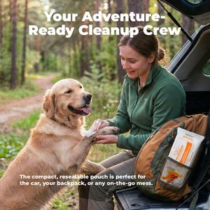 Best Pet Supplies Oatmeal Unscented Soothing Cat & Dog Grooming Wipes, 100 count