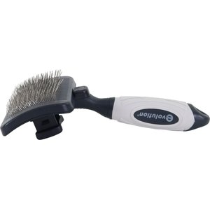 Evolution Self-Cleaning Dog Slicker Brush, Medium-Large