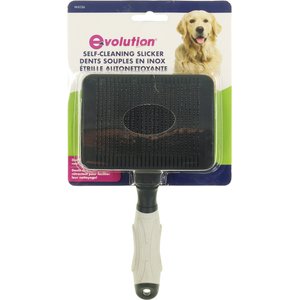 Evolution Self-Cleaning Dog Slicker Brush, Medium-Large