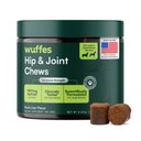 Wuffes Advanced Hip & Joint Chews with Glucosamine & Chondroitin Pork Liver Flavored Soft Chews for Large Dogs, 30 count