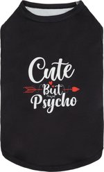 CuteBone Cute But Psycho Dog T-Shirt, Black, Small