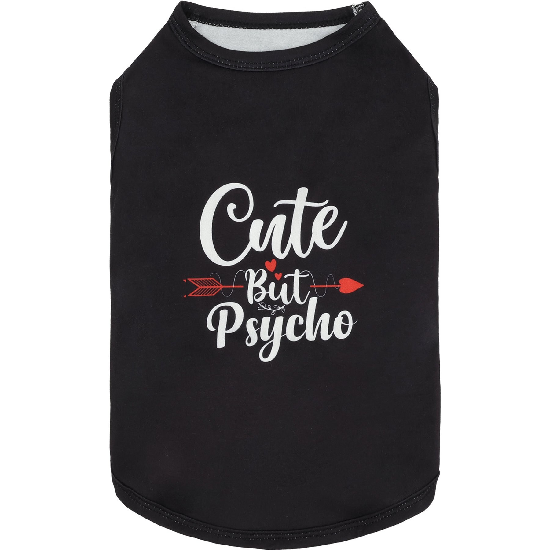 CuteBone Cute But Psycho Dog T-Shirt, Black, Large