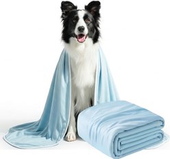 Mora Pets Premium Breathable Cooling Dog & Cat Blanket, Light Blue, Large