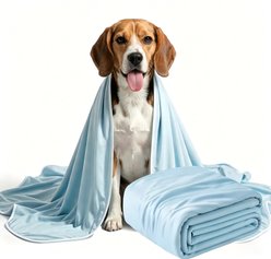 Mora Pets Premium Breathable Cooling Dog & Cat Blanket, Light Blue, Medium
