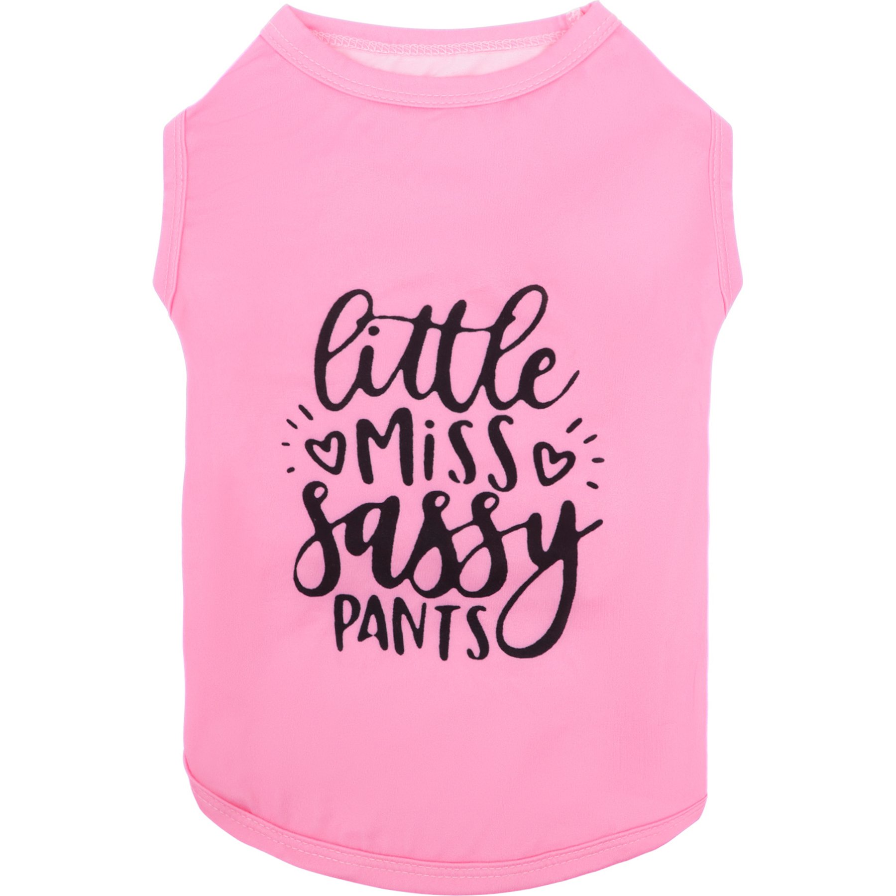CuteBone Little Miss Sassy Pants Dog T-Shirt, Pink, Large
