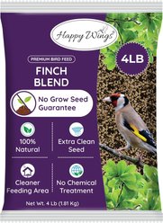 Happy Wings NO GROW Finch Blend Wild Bird Food, 4-lb bag