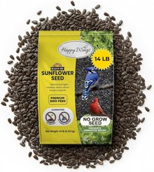Happy Wings NO GROW Black Oil Sunflower Seed Wild Bird Food, 14-lb bag