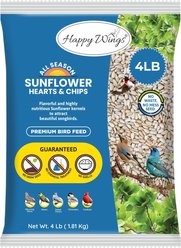 Happy Wings NO GROW Sunflower Hearts & Chips Wild Bird Food, 4-lb bag slide 1 of 6