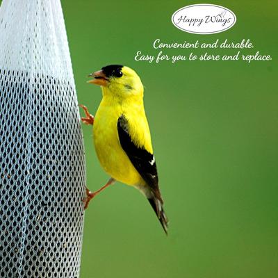 Show full view: Happy Wings Refillable Nyjer Sock Wild Bird Feeder, 3 count slide 2 of 7