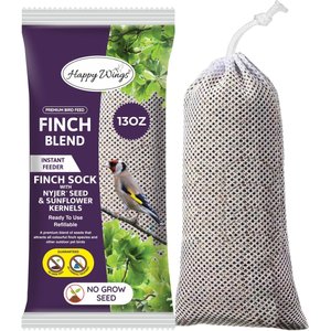 Happy Wings NO GROW Finch Blend Wild Bird Food, 13-oz sock bag