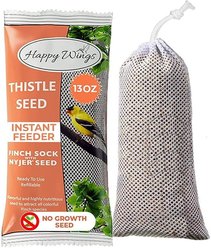 Happy Wings Nyjer Seed Wild Bird Food Prefilled Sock, 13-oz sock