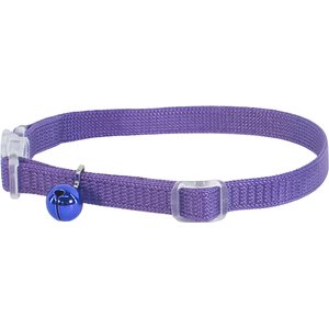 Safe Cat Snag-Proof Polyester Breakaway Cat Collar with Bell, Purple