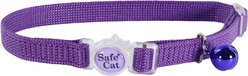 Safe Cat Snag-Proof Polyester Breakaway Cat Collar with Bell, Purple