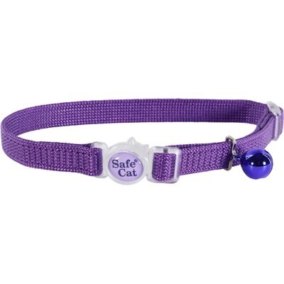 Safe Cat Safe Cat Snag-Proof Polyester Breakaway Cat Collar with Bell, Purple