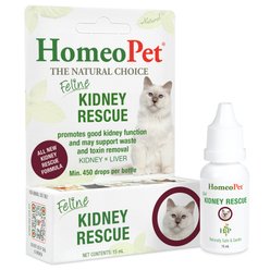 HomeoPet Feline Kidney Rescue Liquid Supplement for Cats, 15-mL