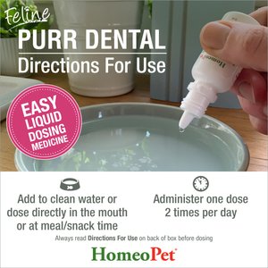 HomeoPet Feline Purr Dental Cat Supplement, 15mL bottle