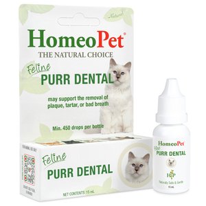 HomeoPet Feline Purr Dental Cat Supplement, 15mL bottle