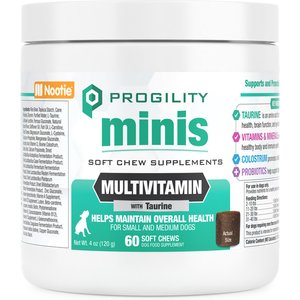 Nootie Progility Minis Multvitamin with Taurine Soft Chew Supplement for Dogs, 60 count