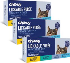 Chewy Made Lickable Puree Variety Pack Treats for Cats, 48 count bundle