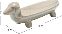Storied Home Ceramic Dog Dish, Grey slide 2 of 3