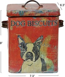 Storied Home Metal Dog Biscuits Container Bowl with Lid, Multicolor slide 2 of 3