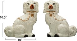 Storied Home Decorative Staffordshire Dog with Collar & Leash Memorial Keepsake, Set of 2, Multicolor slide 2 of 2