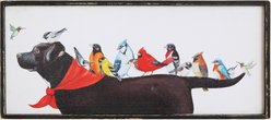 Storied Home Wood Framed Canvas Wall Decor with Birds on Dog, Multicolor slide 1 of 2