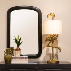 Storied Home Resin Flamingo Table Lamp with Linen Shade, Gold Finish slide 2 of 3
