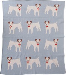 Storied Home Cotton Knit Baby Blanket with Dog Prints, Multicolor