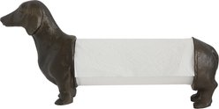Storied Home Antiqued Bronze Dachshund Dog Paper Towel Holder Memorial Keepsake