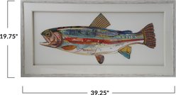 Storied Home Wood & Glass Framed Paper Shadow Box Wall Decor with Fish Print, Multicolor slide 2 of 2