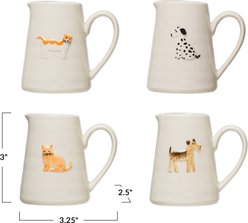 Storied Home Ceramic Pitchers with Hand-Painted & Embossed Cat & Dog Designs Coffee Mug, Set of 4 slide 2 of 2