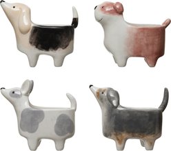 Storied Home Decorative Dolomite Dog Shaped Planter, Multicolor, Set of 4 slide 1 of 2