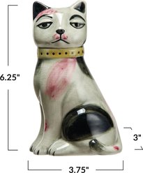 Storied Home Cat Shaped Stoneware Planter, Multicolor, 3.75 x 6.25-in slide 2 of 3