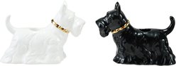 Storied Home S/2 Ceramic Scottie Dog Shaped Taper Holder Memorial Keepsake