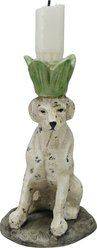 Storied Home Painted Cast Metal Dog Shaped Taper Candle Holder, Distressed Multicolor Finish slide 2 of 2