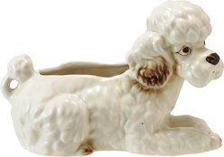 Storied Home Stoneware Vintage Poodle Shaped Planter, 5.5-in