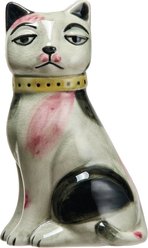 Storied Home Cat Shaped Stoneware Planter, Multicolor, 3.75 x 6.25-in