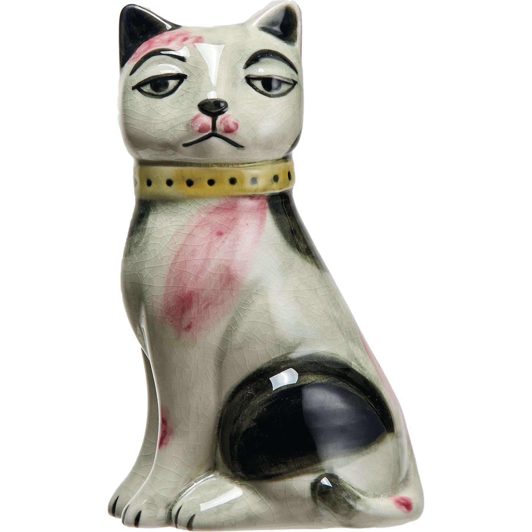 Storied Home Cat Shaped Stoneware Planter, Multicolor, 3.75 x 6.25-in