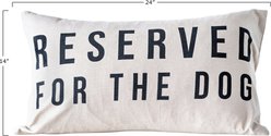 Storied Home Cotton Lumbar Pillow with Reserved for The Dog Design, Natural/Black slide 2 of 2
