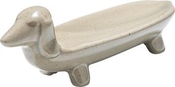 Storied Home Ceramic Dog Dish, Grey