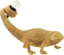 Storied Home Resin Chameleon Shaped Lamp with Inline Switch, Gold Finish
