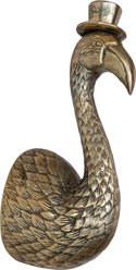 Storied Home Cast Aluminum Flamingo Head with Top Hat Wall Decor, Antique Brass Finish