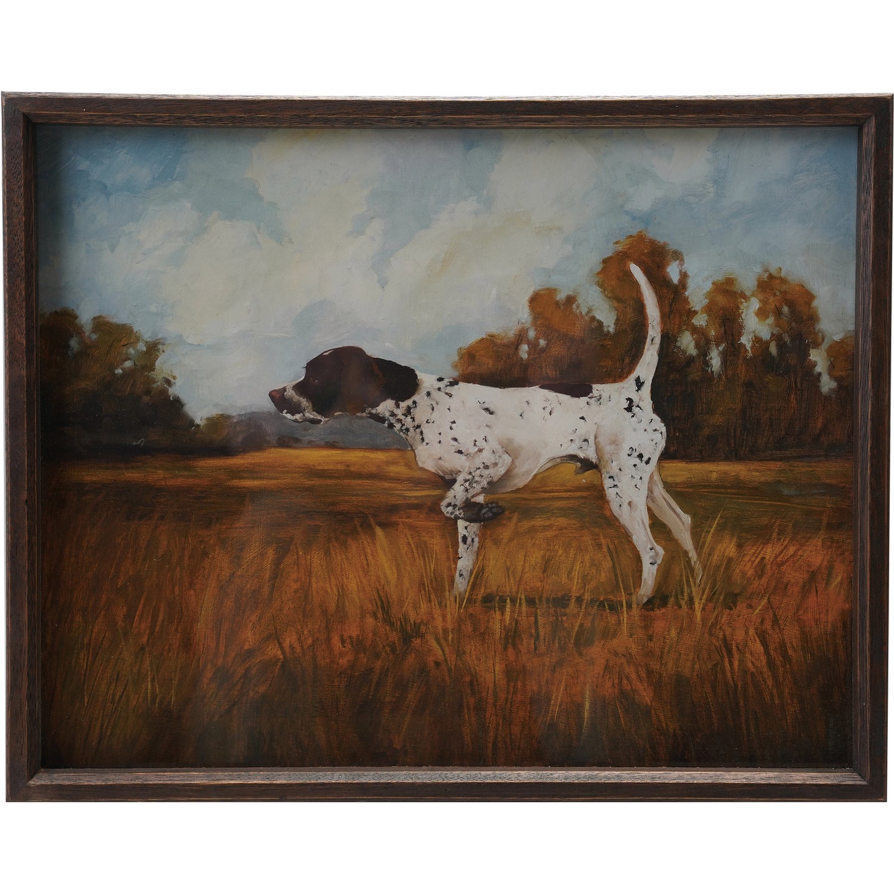 Storied Home Wood Framed Glass Wall Decor with Pointer Dog Image, Multicolor