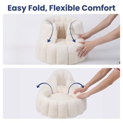 Show full view: PawsPik 3-in-1 Convertible Plush Cave & Donut Bolster Dog & Cat Bed, Medium, Cream slide 9 of 9
