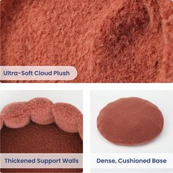 PawsPik 3-in-1 Convertible Plush Cave & Donut Bolster Dog & Cat Bed, Medium, Orange slide 2 of 9