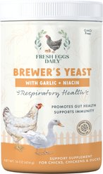 Fresh Eggs Daily Brewers Yeast with Garlic Chicken & Duck Feeding Supplement, 16-oz jar