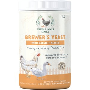 Fresh Eggs Daily Brewers Yeast with Garlic Chicken & Duck Feeding Supplement, 16-oz jar