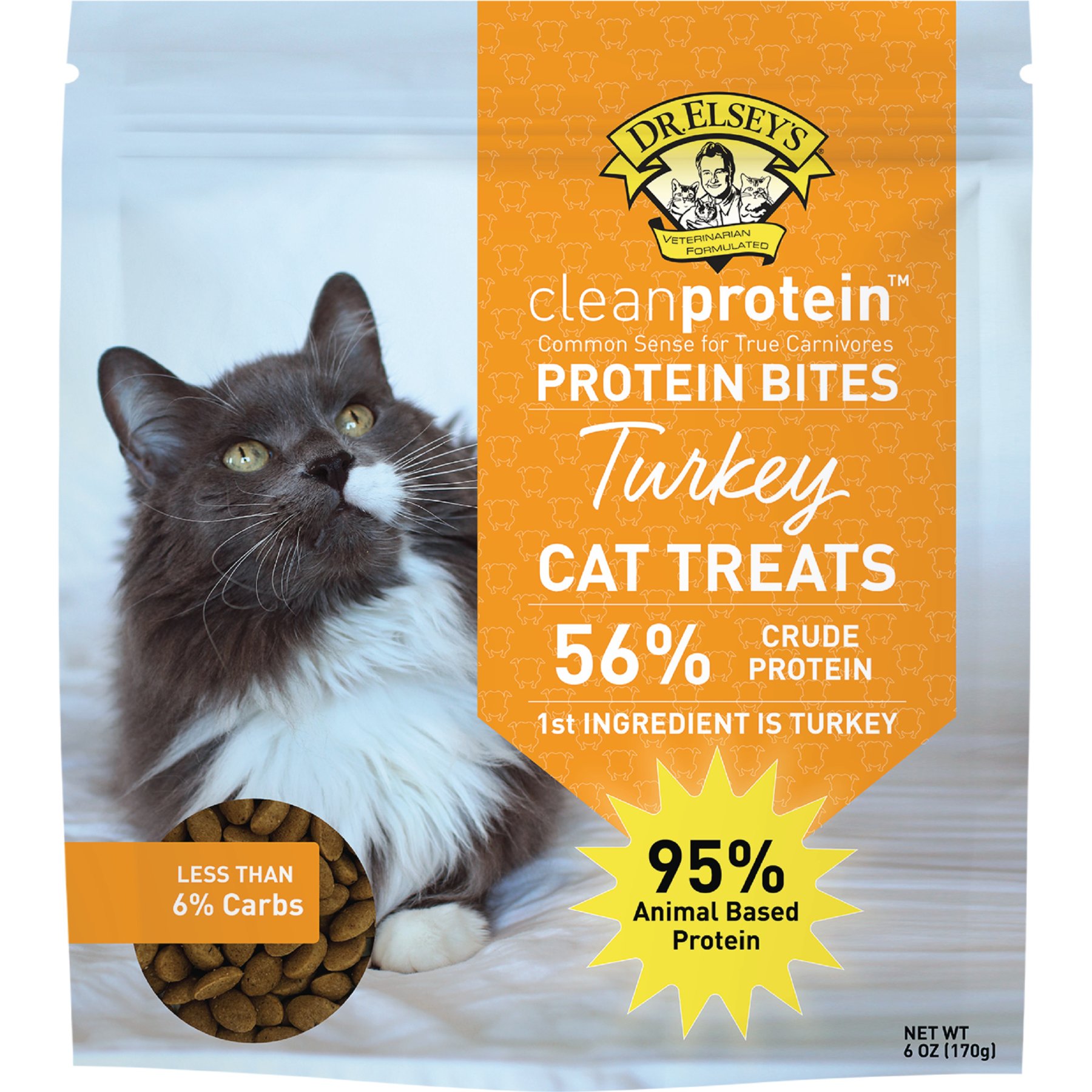 Dr. Elsey's cleanprotein Protein Bites Turkey Crunchy Cat Treats, 6-oz bag