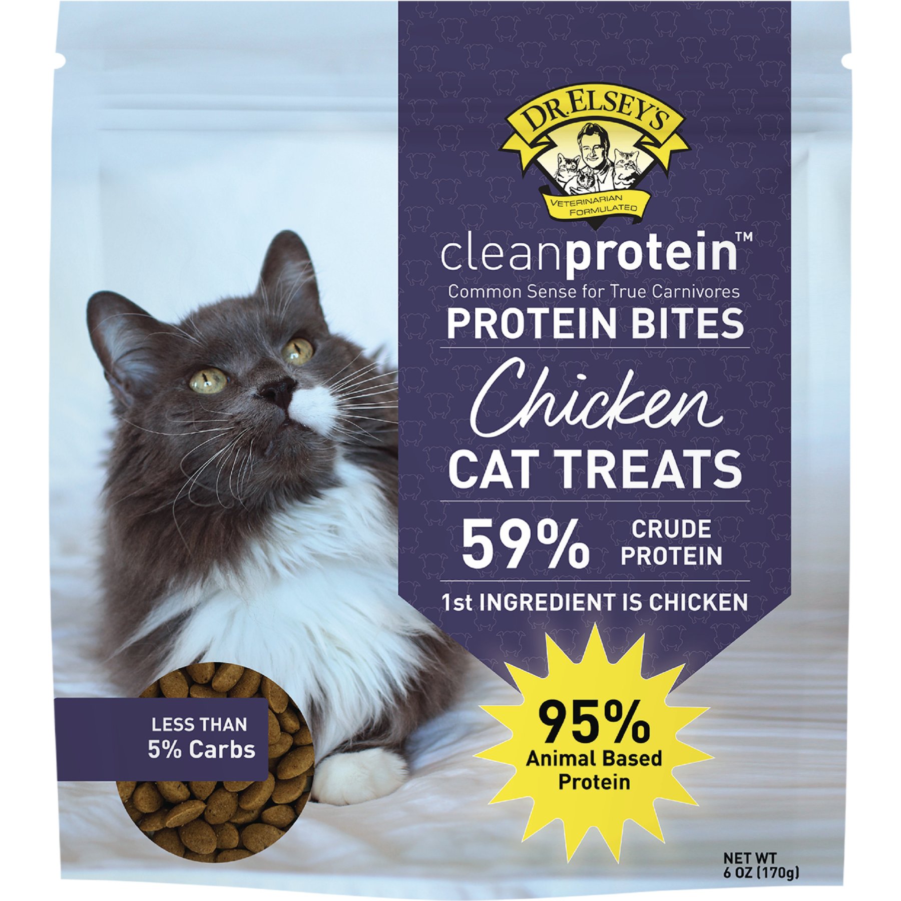 Dr. Elsey's cleanprotein Protein Bites Chicken Crunchy Cat Treats, 6-oz bag